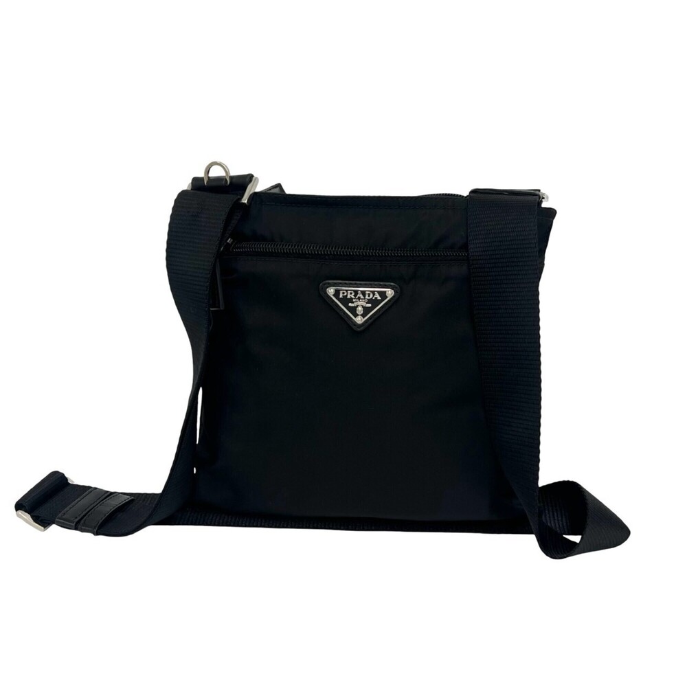 PRADA Black Leather Shoulder Bag
